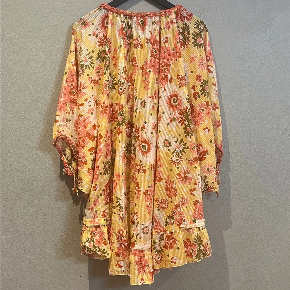 Poupette St. Barth Poncho Nava CT Stripe Yellow  90’s   NWT